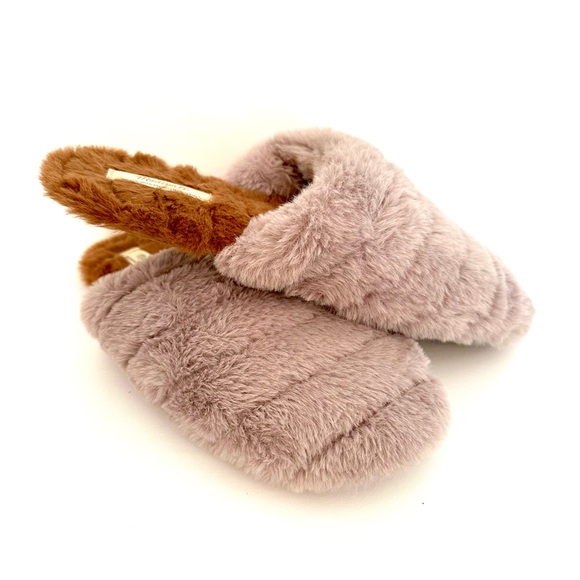 Madewell Shoes - Madewell Fluffy Slippers Lavender and Brown Size 8